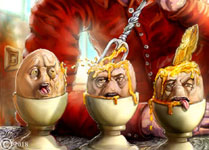 james olley surreal humorous egg men art